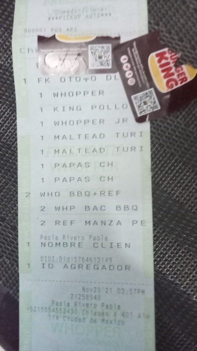 ParolaRiverol's tweet photo. @BurgerKingMX pésimo servicio me entregaron mi pedido incompleto @DidifoodMX https://t.co/DG63S2PsWm