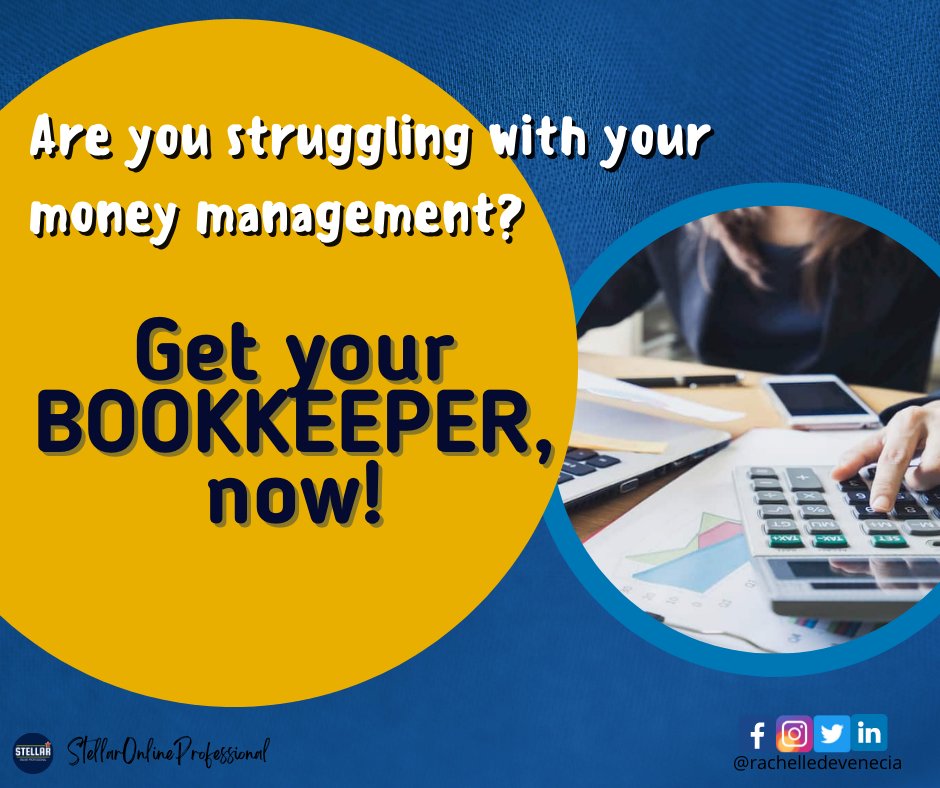 jo9179's tweet photo. Be organized with your finances.  Bookkeeping can be difficult and time-consuming. Even categorizing a single transaction can be difficult. Let me help you! 👬 

Get your Bookkeeper now! 
E-mail us at rachelle.devenecia@gmail.com@gmail.com

#stellaronlineprofessional 
#bookkeeper https://t.co/mPDZBF2qPK