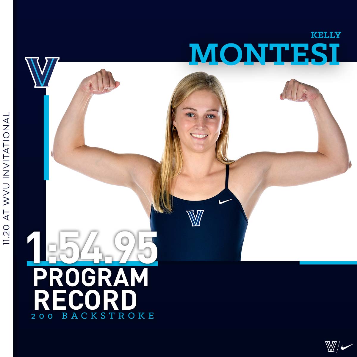 NovaSwimDive's tweet photo. 🚨PROGRAM RECORD ALERT🚨

Kelly Montesi takes over the school's best time in the 200 backstroke at 1:54.95.

#GoNova | #NovaNation https://t.co/4tp5u61arS