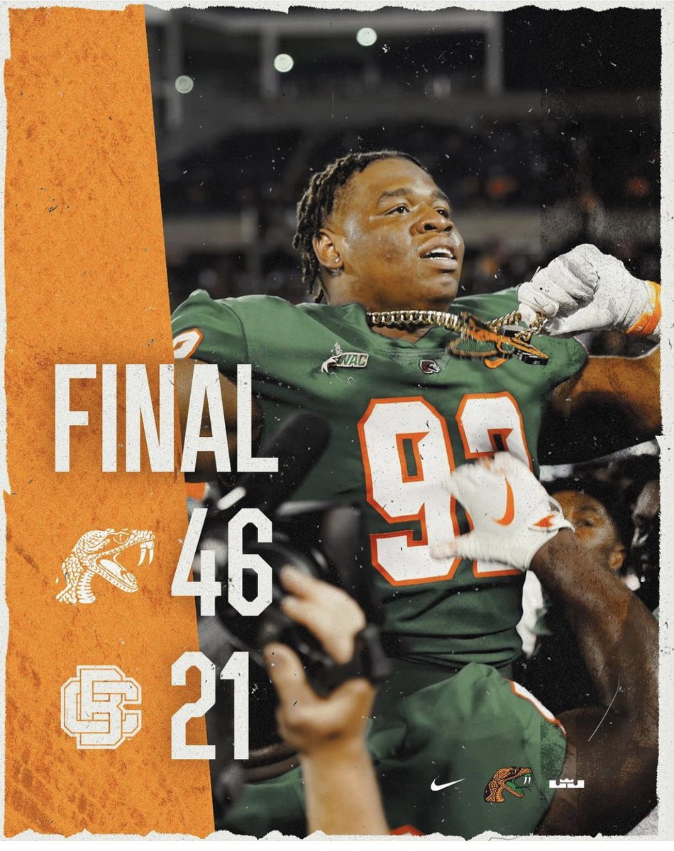 FAMU_1887's tweet photo. #FloridaClassic: “LEAVE NO DOUBT!” Congratulations to the #FAMU Football Team! 🐍🥳🧡💚  #FAMUly let’s celebrate safely! https://t.co/nceQapoqJj