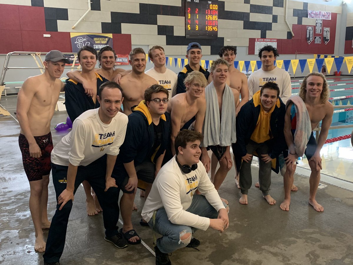 USM_Swimming's tweet photo. Absolutely incredible day at the pool

Fast swimming all around better we honored our amazing seniors at their final home meet: @joemcguire26 Matt &amp; Evelyn
-3 automatic cuts
-10 NAIA B cuts
-13 School records
-4 team dual Ws
@LVTSportsGuy @derekwwiley @USM_Athletics @USMSpireWire https://t.co/wElFgiHAMZ