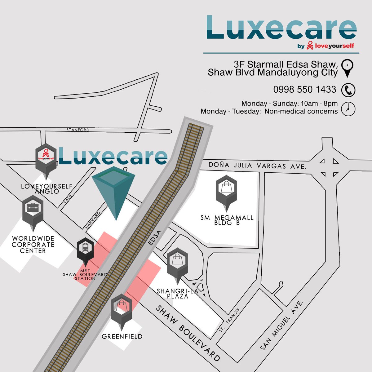 You don’t know where exactly located our clinics?

Here’s the guide map for your reference.