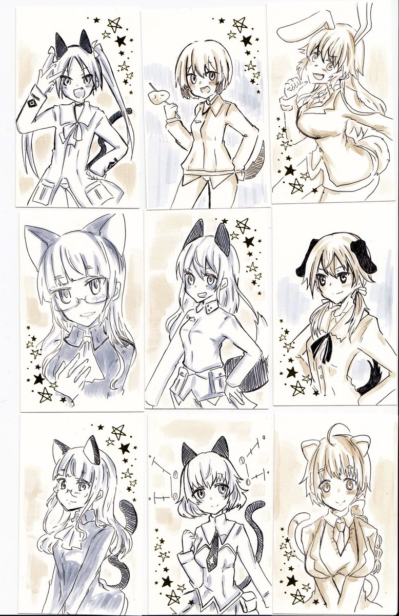 #戦乙
つきはみA1-1ですわ!!!

名刺サイズ手書きウイッチガチャありますわー!! 