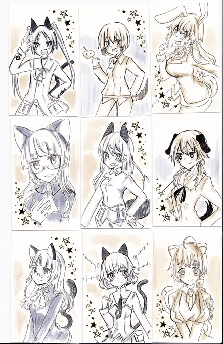 #戦乙
つきはみA1-1ですわ!!!

名刺サイズ手書きウイッチガチャありますわー!! 