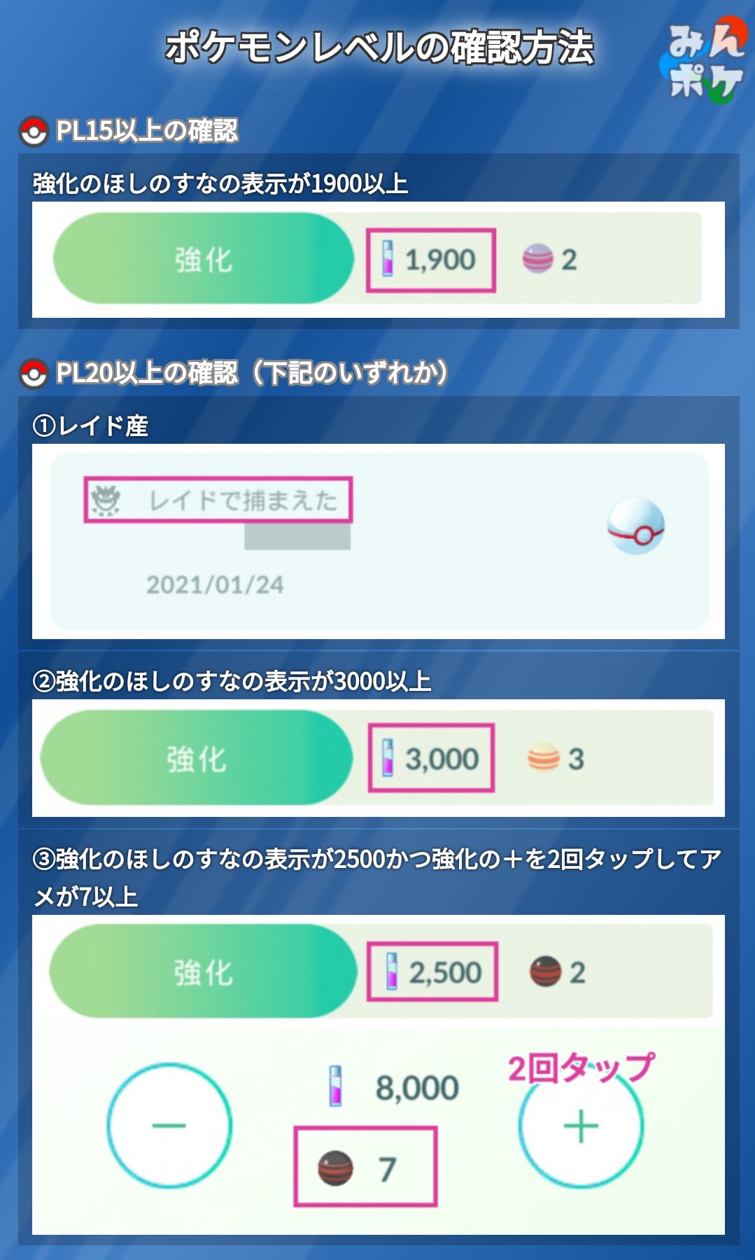 ポケモンgo攻略 みんポケ Al Twitter ポケモンレベル15との確認方法をまとめました アメxlの入手確率を上げるためには レベル15やに強化してから博士に送りましょう T Co Mvmnzxg2bz ポケモンgo T Co 141m0j2sc7 Twitter