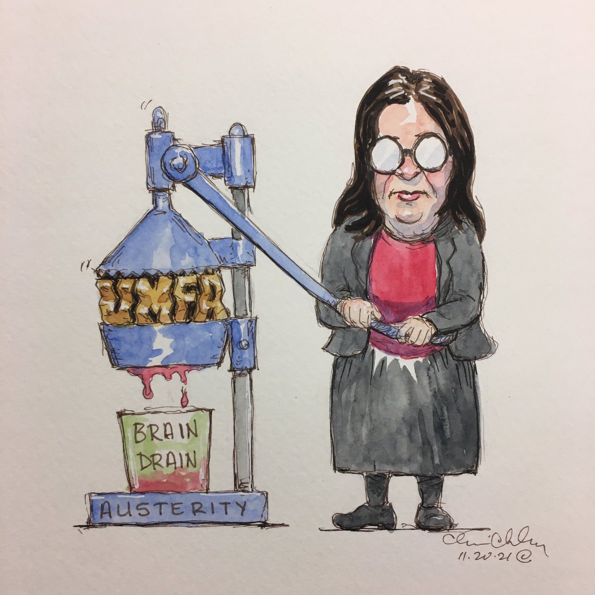 chrischuckry's tweet image. The press of austerity yields a bitter drink (and future.) It’s unfortunate that this government can’t see that. They blithely continue their quest to make Manitoba an unappealing place to work—one contract negotiation at a time. 1/