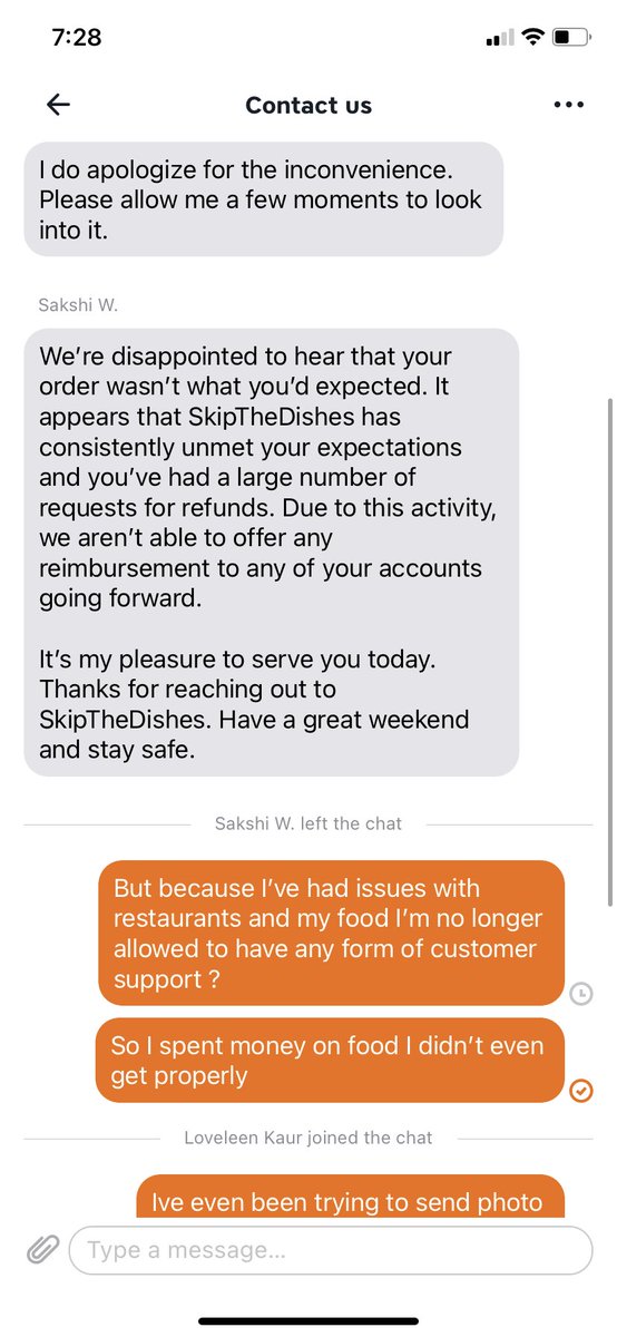 mskills21's tweet photo. @SkipTheDishes So this is how I’m going to be treated after I was given the wrong food https://t.co/D7D5iWVTbT