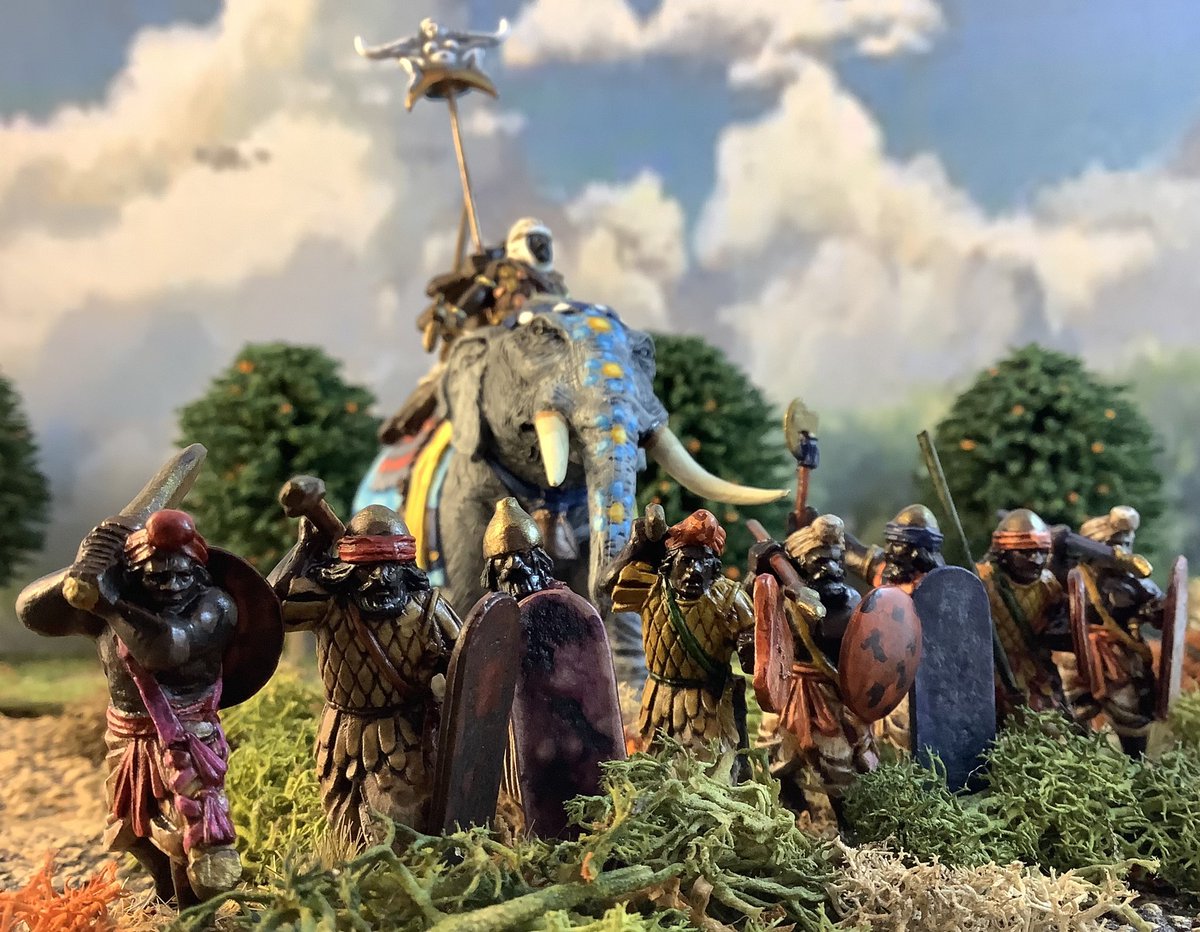 Oldwargamer's tweet photo. #ClassicalIndian spearmen completed for #DBA. “Oh the Elephants.” #wargaming #Ancients #wargames #wargamer #28mm #DBABigBattles https://t.co/DVGP6henIP