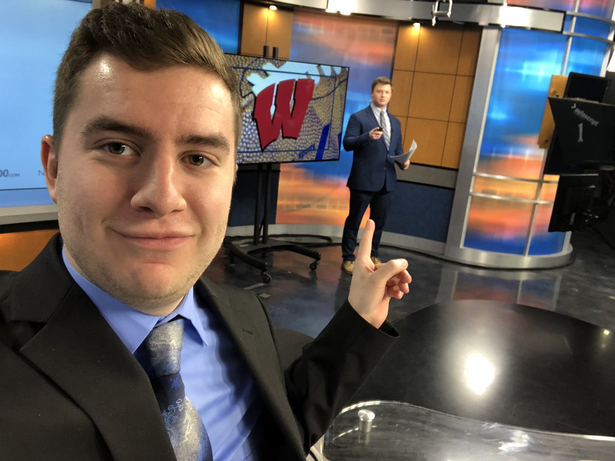 TylerJobWISN's tweet photo. If you watched the 6 pm newscast tonight, you may have noticed a different face doing sports tonight. @KadeOvertonTV knocked it out of the park filling in for @news8alec. You’ll have another chance to catch him talking Badgers football and more tonight at 10. https://t.co/fyiDW32oxH