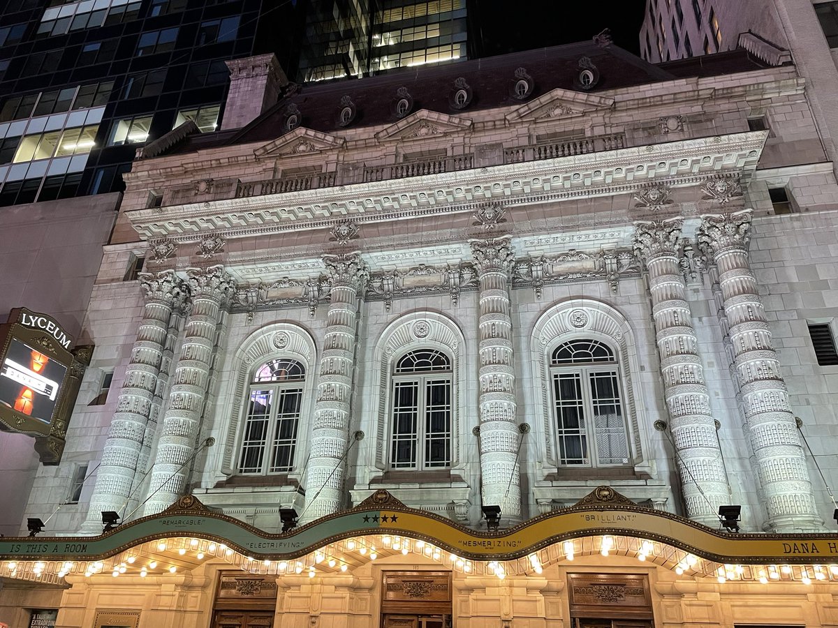 AndyTighe42's tweet photo. My first Broadway show in 2 years. Insane. Spending time with the ghosts of the Lyceum Theatre. Seeing ‘DANA H.’ I love this house. https://t.co/LV2qlEumt9