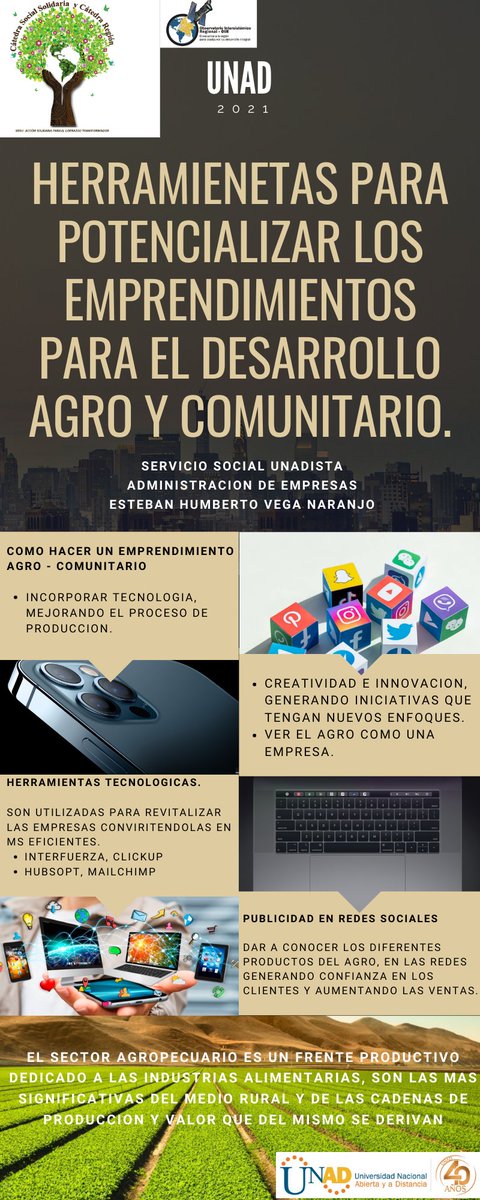 Esvegan7's tweet photo. #SERVICIOSOCIALUNADISTAENCASA        
Cordial saludo, presento información interesante sobre las herramientas para potencializar los emprendimientos para el desarrollo agro y comunitario.
@ElOIRdelaRegion https://t.co/2AgV8OY6cy