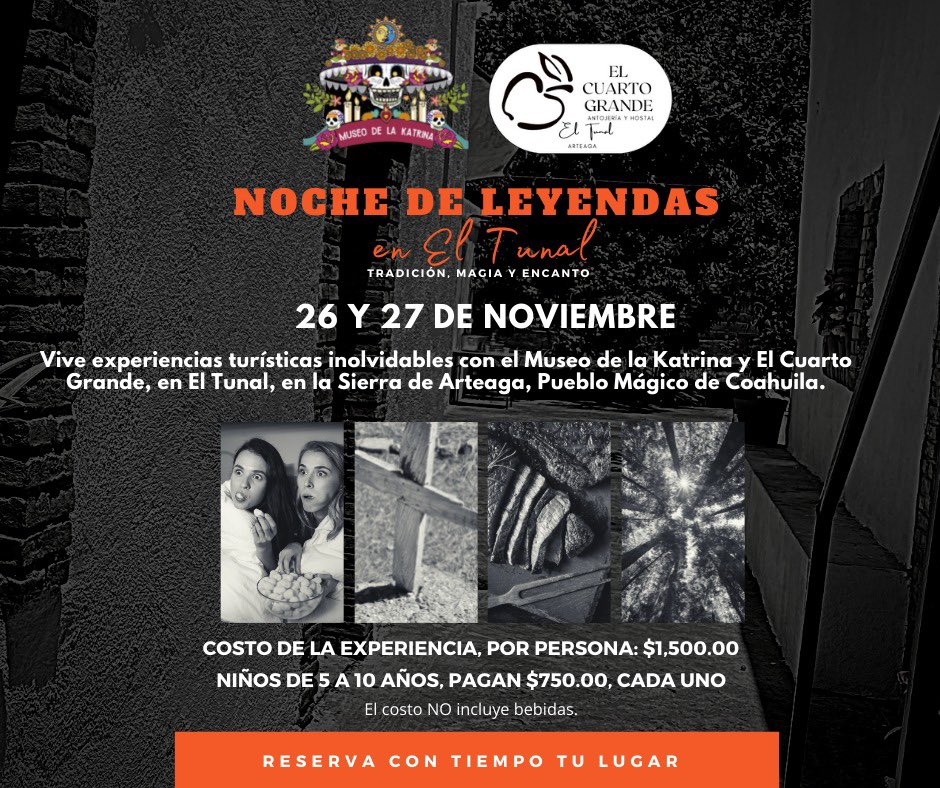 Cynthiarte's tweet photo. ¡No se lo pierdan! Chequen esto por favor…
#NocheDeLeyendas en #ElCuartoGrande @desertique y @KatrinaMuseo #ElSeñorDeLasLeyendas #Experiencias #Gastronomía https://t.co/yU9Os40vP8