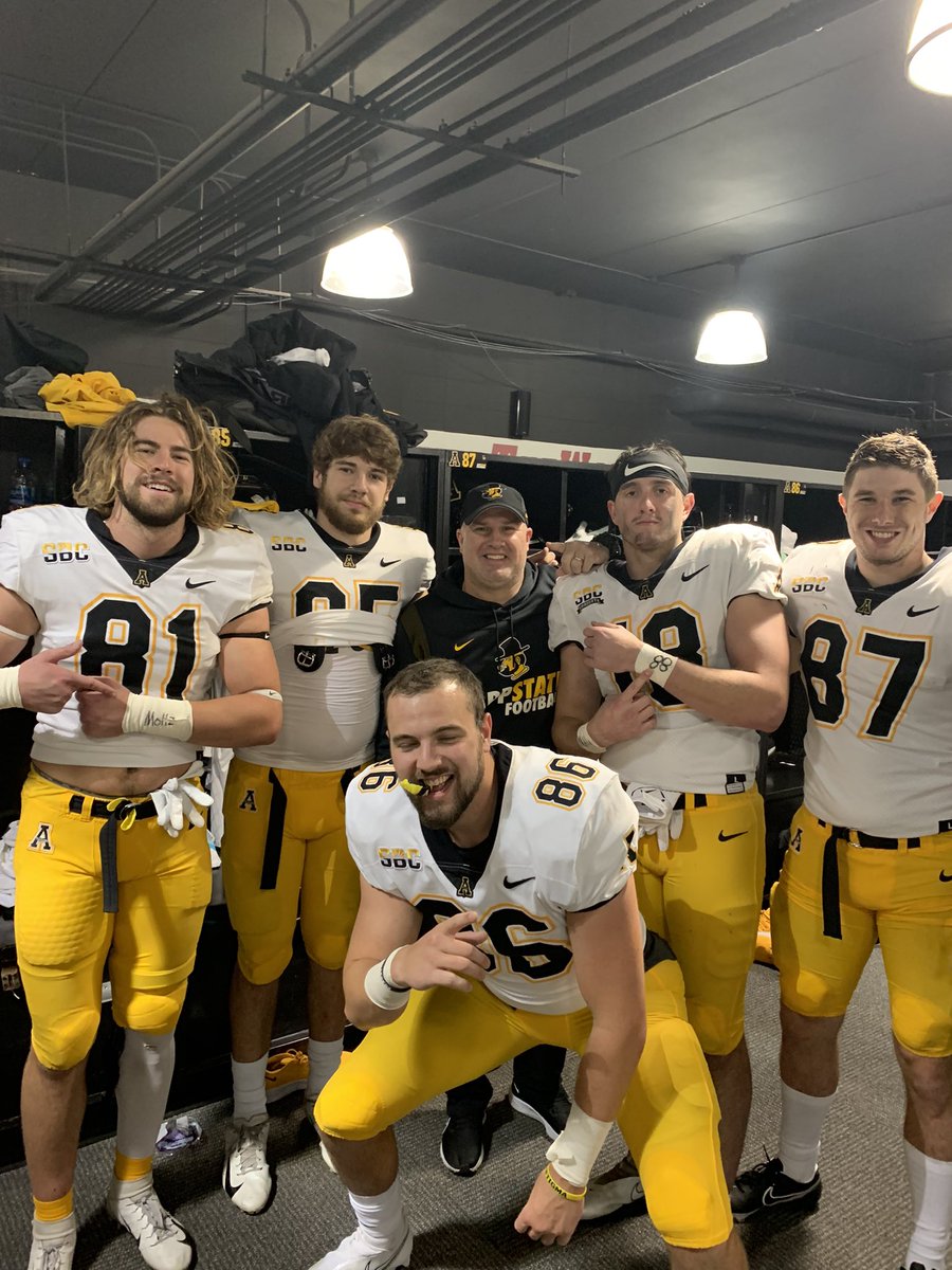 Coach_JWatts's tweet photo. Proud of this group - @AppState_FB with a huge Dub! #winnerswin #TErrorSquad #rushingforaG #NoSacks https://t.co/mMeIv1qumP