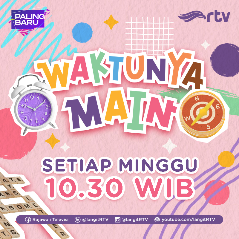 langitRTV's tweet photo. Hai teman main! hari ini akan ada keseruan dari siapa lagi yah, pastinya kita akan diajak belajar sambil bermain loh! yuk nonton WAKTUNYA MAIN, pkl. 10.30 WIB hanya di RTV Makin Cakep

#waktunyamain #Programrtv #programanak #rtvdigital https://t.co/YCW9euUFWq