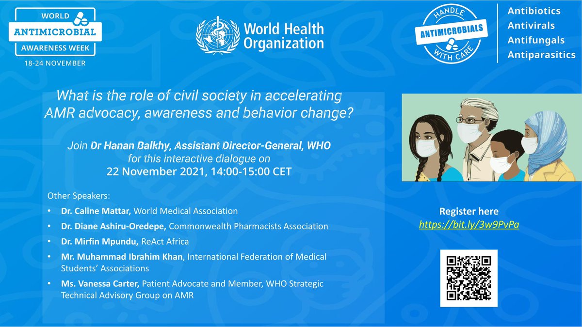 VCarterAMR's tweet photo. Join me on Monday, 22 November at 13:00 GMT for a short presentation on the importance of Patient and Public Involvement to design meaningful solutions for #AntimicrobialResistance 

#WAAW #WAAW2021 #AMR #PatientsIncluded #UXdesign #PatientCenteredDesign https://t.co/anbEyTQXUz