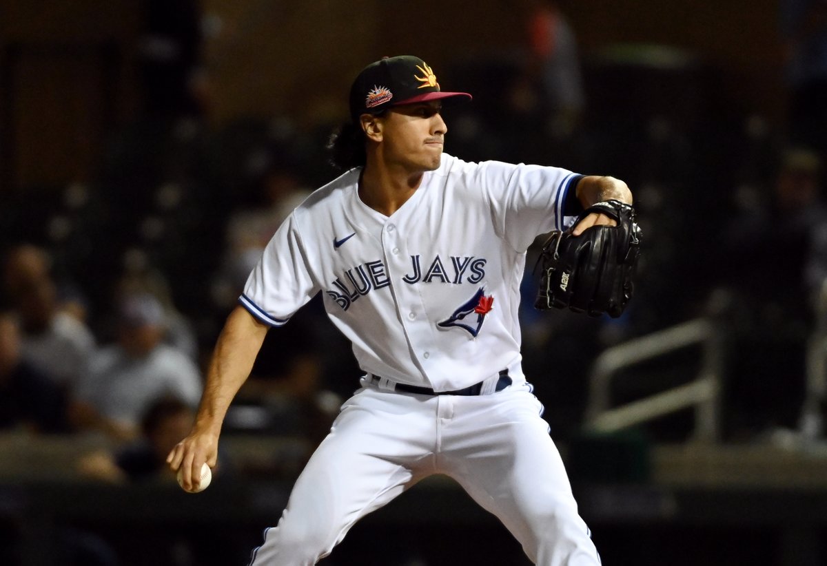 MLBPipeline's tweet photo. Blue Jays prospect @graham_spraker is the AFL Reliever of the Year!

🏆 https://t.co/xNftQxc9GG https://t.co/UPFSJtzovn