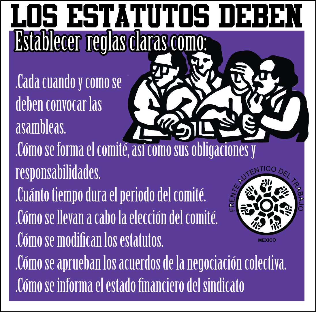 ¿Qué es la democracia sindical? ¿Cómo se garantiza la democracia en los #sindicatos? 
#DemocraciaSindical #estatutos #campañaderechoslaborales
Acércate al Frente Auténtico del Trabajo para conocer más!
Comenta y comparte!