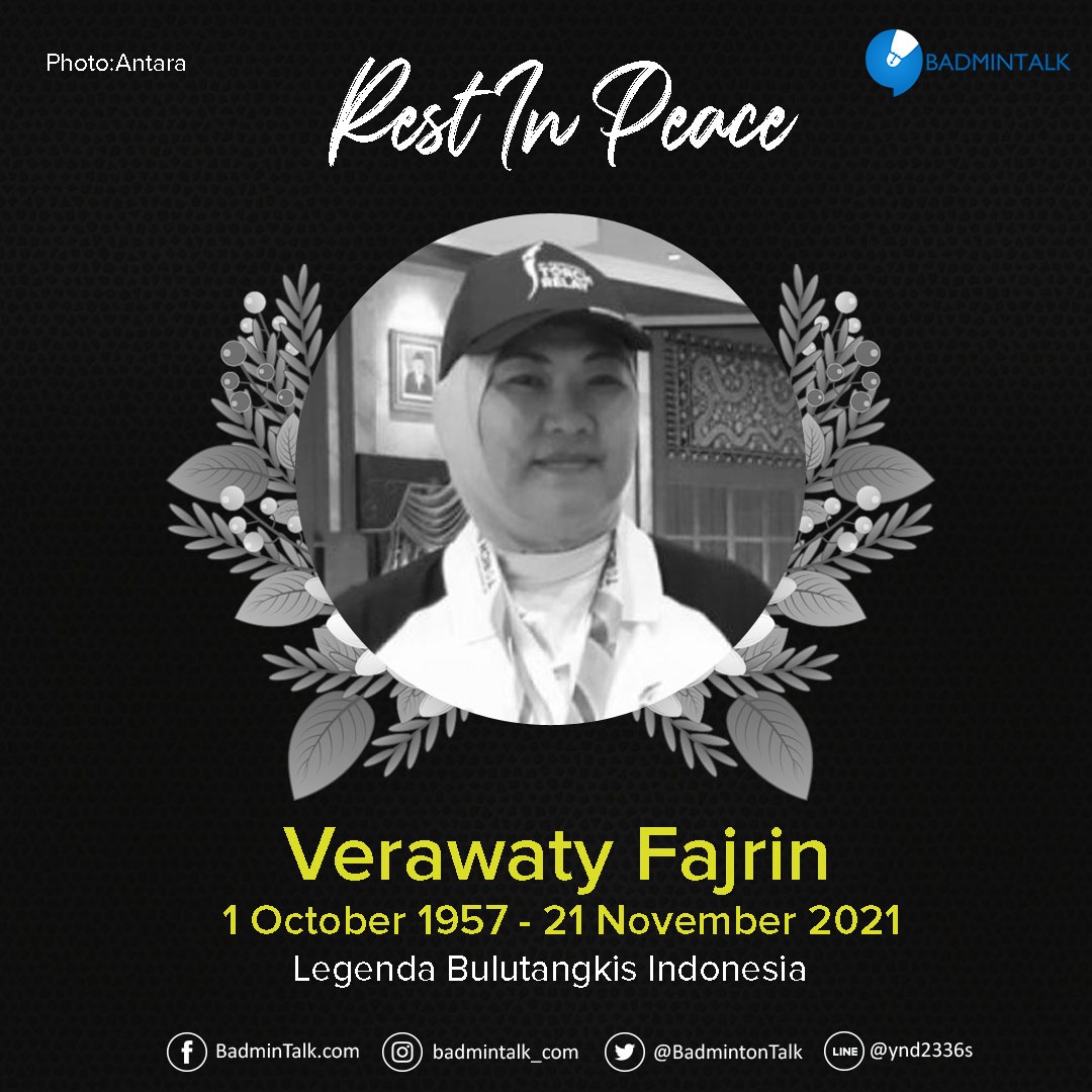 BadmintonTalk's tweet photo. Turut berduka cita atas meninggalnya mbak Verawaty Fajrin, salah satu legenda bulutangkis Indonesia yang banyak menorehkan prestasi untuk tanah air Indonesia pada tahun 1980-an hingga 1990-an.
Beliau meninggal setelah berjuang melawan penyakit kanker paru-paru bbrp bulan terakhir https://t.co/X9DIvX9Riq