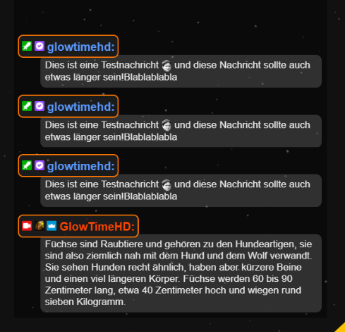 YannickGTHD's tweet photo. Twitch Chat ist jetzt auch wieder hübsch! Danke an @cerneon für den geklauten Code 
（づ￣3￣）づ╭❤️～

#GlowStream https://t.co/mjL8HrLvWD