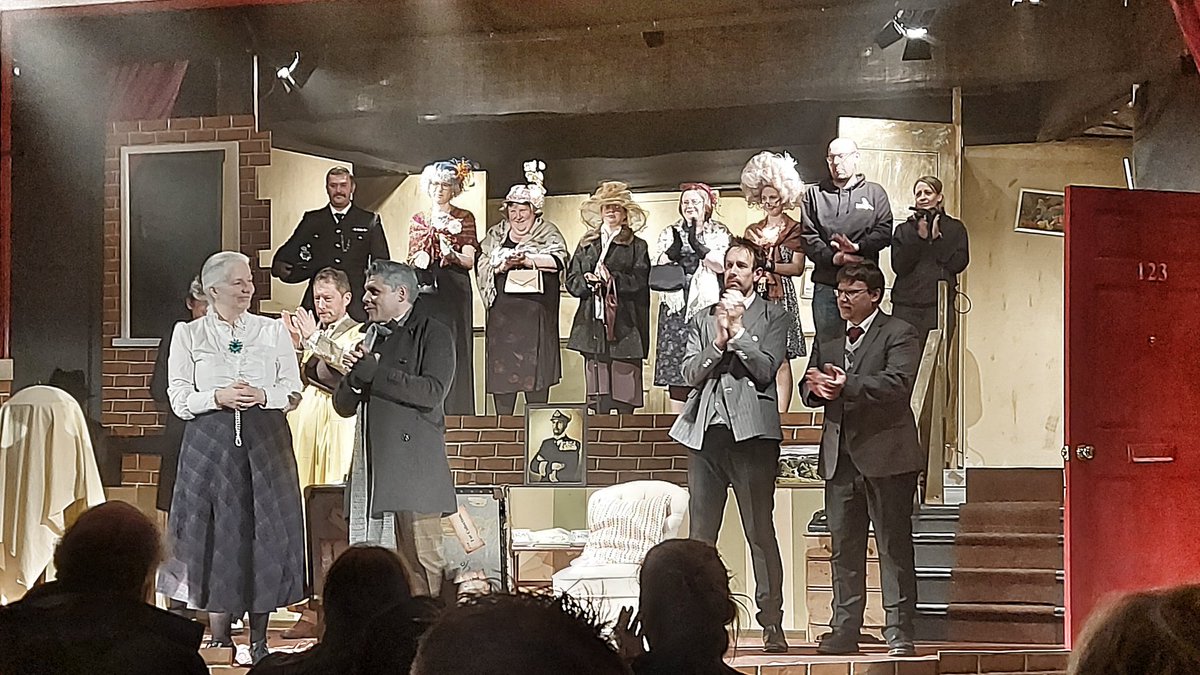 RMBFLK's tweet photo. The full cast and backstage crew taking their curtain call at the end of The Ladykillers
#FalklandIslands Operatic and Dramatic Association
#AmDram in the #Falklands https://t.co/LbECdeUyiY