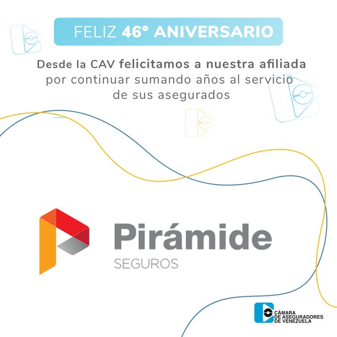 ExtraSeguros's tweet photo. 🇻🇪#Venezuela
Seguros Pirámide arriba a su 46° aniversario de servicio activo en el sector asegurador
#ExtraSeguros vía @CamaraSegVe @sudseg
#Nacionales #Felicidades #informacion #ATENCION #Tendencias #TT https://t.co/WMZn7G76lj