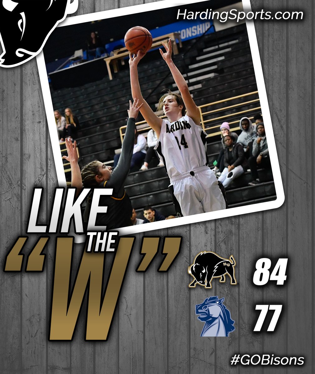 HardingSports's tweet photo. FINAL | @Harding_WBB 84, Central Oklahoma 77 #HUBisons

Next Up: at Angelo State, Friday, 12 p.m. https://t.co/kKDXrLhJgl