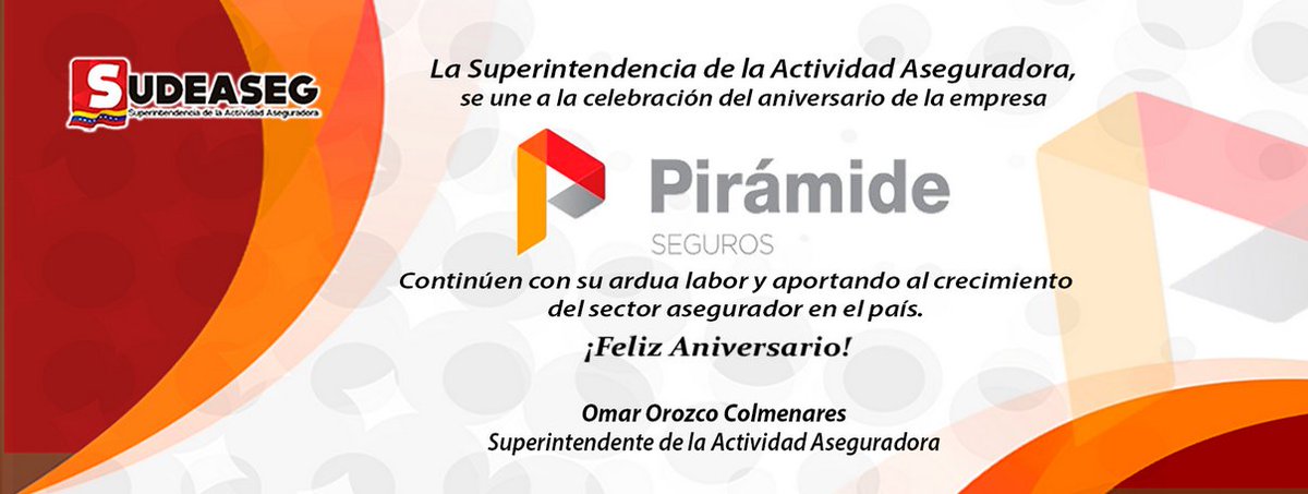 ExtraSeguros's tweet photo. 🇻🇪#Venezuela
Seguros Pirámide arriba a su 46° aniversario de servicio activo en el sector asegurador
#ExtraSeguros vía @CamaraSegVe @sudseg
#Nacionales #Felicidades #informacion #ATENCION #Tendencias #TT https://t.co/WMZn7G76lj