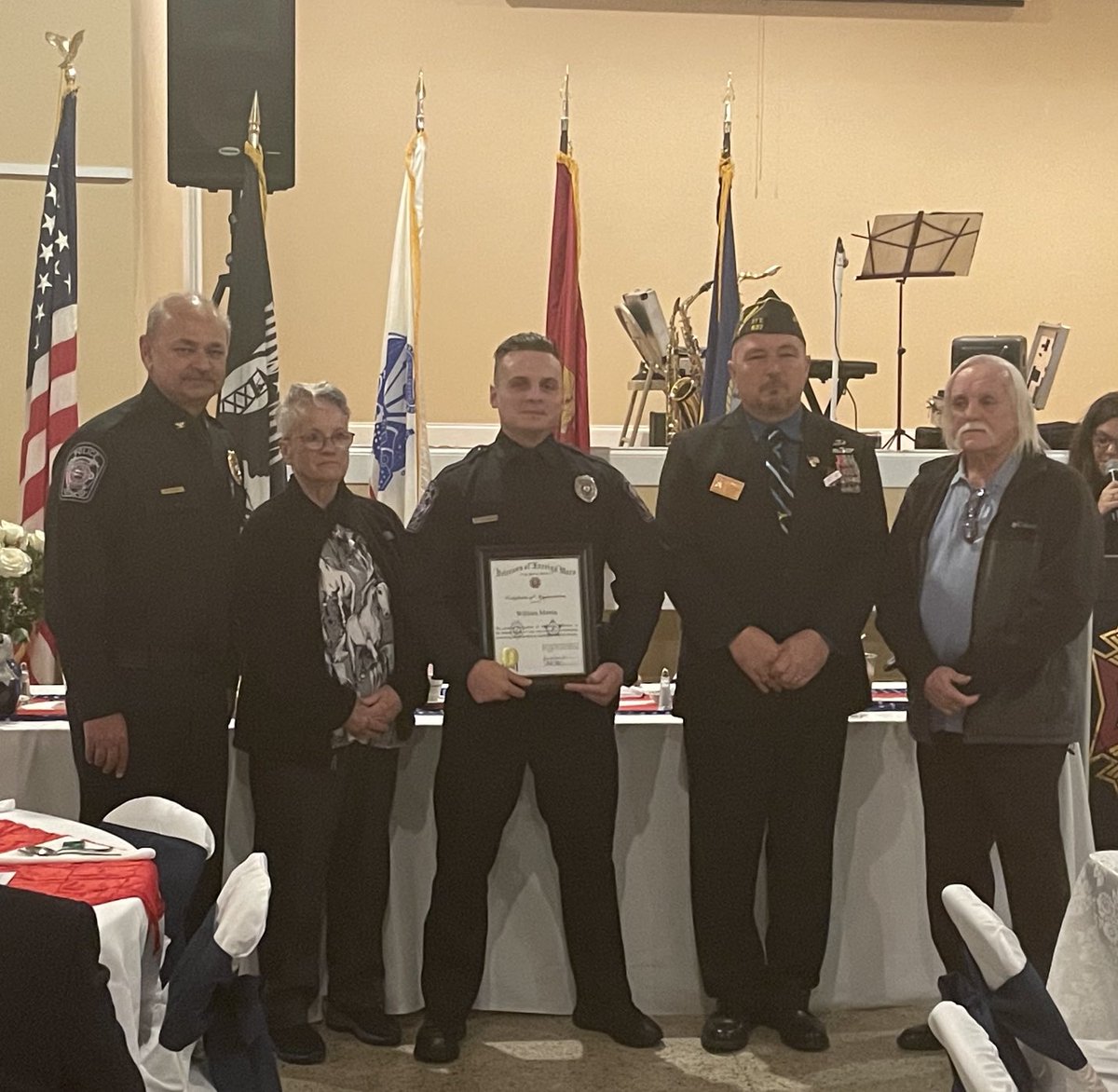 HopewellPDChief's tweet photo. Officer Martin was recognized by VFW 637 as officer of the year. Officer Martin gives his all everyday and works diligently to keep Hopewell safe.  We are appreciative of VFW 637 for not only recognizing Officer Martin but all public safety personnel in Hopewell and Prince George https://t.co/Kf5hvOPxus