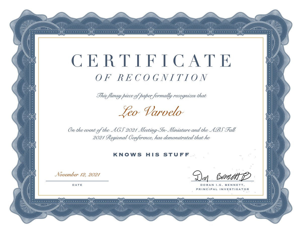 Mesoscience's tweet photo. Congratulations Leo on being 2/2 for conference presentation awards! A well deserved round of applause and a bespoke certificate to mark the occasion. https://t.co/XPMtkhrYb2