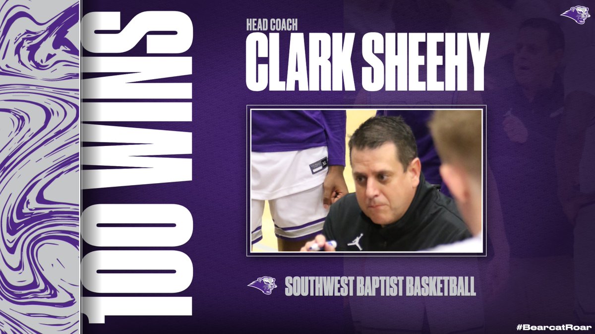 With tonight's win, @SWBaptistMBB's head coach Clark Sheehy collects his 100th win as a Bearcat!! Congrats, coach Sheehy!