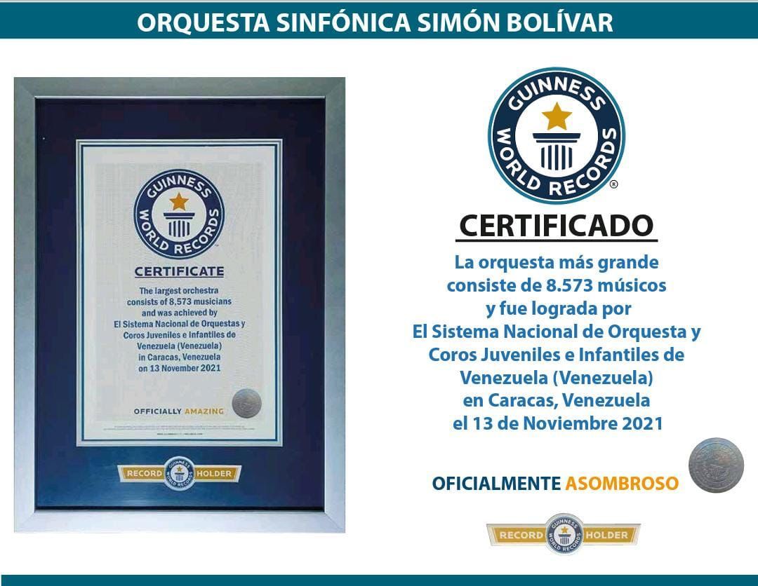 Alex_VasquezH's tweet photo. Felicitaciones al Sistema Nacional de Orquesta de Venezuela  por su gran Récords Guinness con #LaOrquestaMasGrandeDelMundo 

🇻🇪🥁🎻🪕🎷🎺📯🇻🇪 https://t.co/0NPj0uWgde