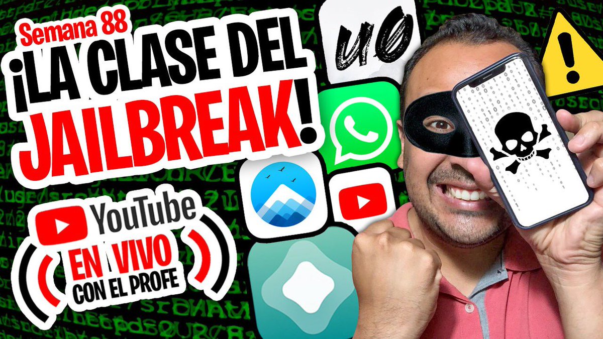 ProfeJuAntonio's tweet photo. ๐ด RESPONDIENDO TUS PREGUNTAS SOBRE JAILBREAK #EnVivoConElProfe (Semana 88) ๐ฃ
๐ฅ https://t.co/RcxObUZHj2
โ ๏ธ #Apple se lanza con todo en contra de #unc0ver #Watusi #Cercube #AltStore #AppValley llamรกndoles cibercriminales โ ๏ธ
โก ยฟQuรฉ tan en peligroso es tener #Jailbreakโ๏ธ https://t.co/wWlCJkcgZr