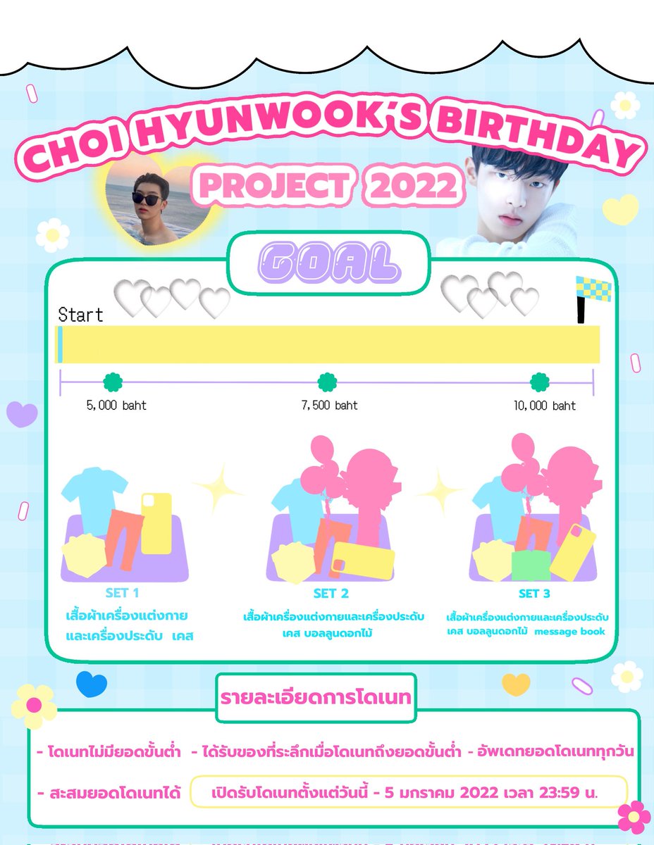 hyunwooksupport's tweet photo. Hyunwook Birthday Project 2022 
มาร่วมกันเป็นส่วนหนึ่งของความทรงจำดีๆในวันเกิดปีที่ 21 ของฮยอนอุค ผ่านโปรเจกต์ #BirthdayHyunwookProject กันค่า

• ฟอร์มโดเนท : https://t.co/lVbpDCxkfy
• ระยะเวลาการโดเนทตั้งแต่วันนี้ - 5 มกราคม 2565

#ChoiHyunwook #ชเวฮยอนอุค #최현욱 https://t.co/CFZlVR0LSX