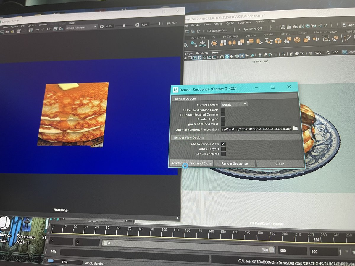 syeramon's tweet photo. I woke up to..... #StillRendering #3DMAYA #Pancake #3DModel https://t.co/t1v9Zrc4bN
