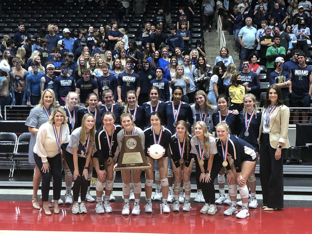KISDAthletics's tweet photo. 2021 6A State Finalist!  Keller ISD is so proud of the Players and Coaches of the 2021 Keller Indians VB Team @KellerHSVball !     @KellerISD @KHSIndianNation https://t.co/ne8CV0hTCa