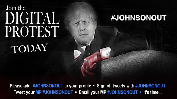 irenegarth1946's tweet image. Today is #JohnsonOut day, tweet your followers &amp;amp; get them joining the cause you can use the following banners, lets have a brilliant day. @PhilMyers53 
#JohnsonOut #JohnsonOut #JohnsonOut #JohnsonOut
