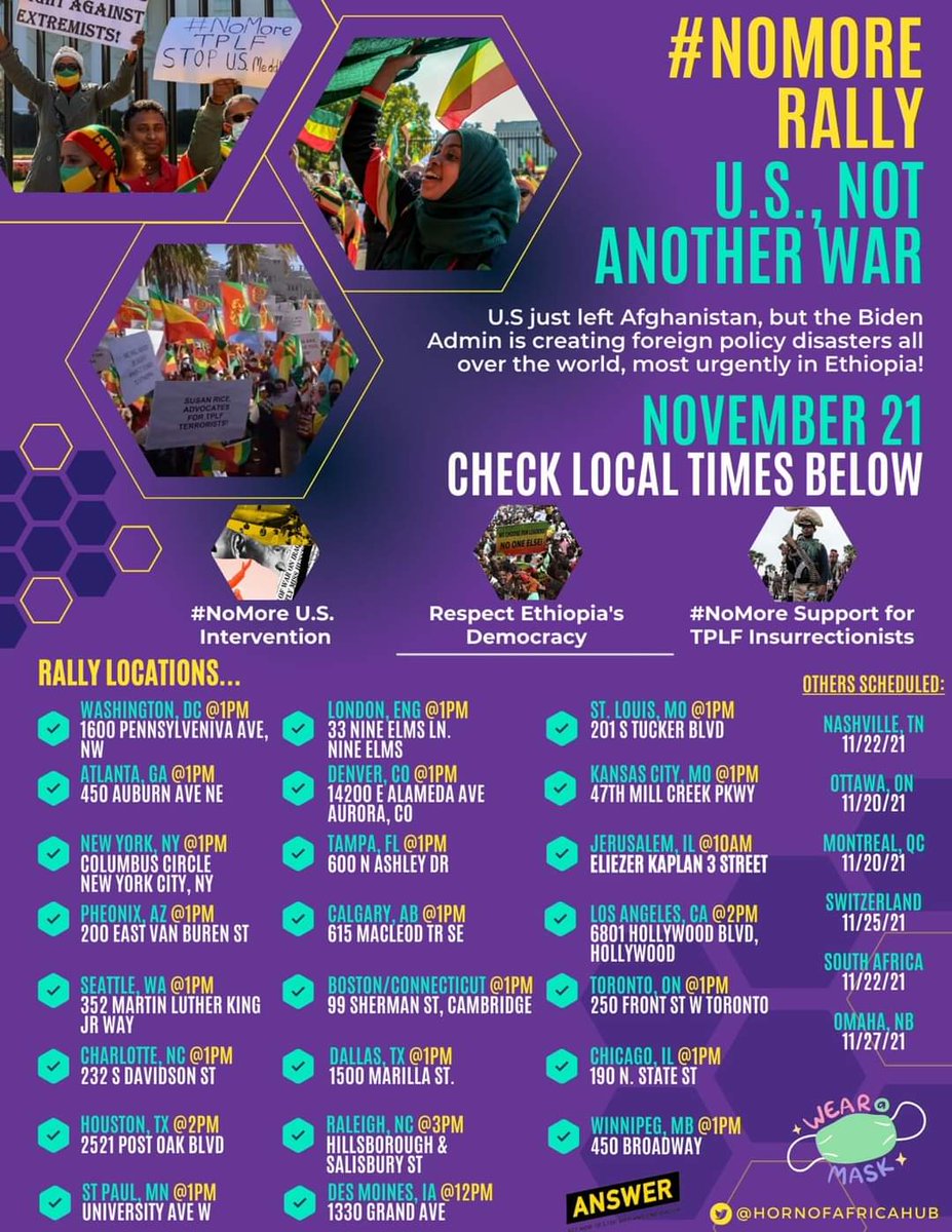 Mesay Mekonnen (@mamamesay) on Twitter photo #NoMore It is a day of truth, justice and freedom. Ethiopia will speak across the globe. The day will be remembered as one of the greatest Diaspora movement in the struggle against neocolonialism. Let us be part of this historical event. <a href="/JoeBiden/">Joe Biden</a> <a href="/SecBlinken/">Secretary Antony Blinken</a> <a href="/antonioguterres/">António Guterres</a> #NoMore It is a day of truth, justice and freedom. Ethiopia will speak across the globe. The day will be remembered as one of the greatest Diaspora movement in the struggle against neocolonialism. Let us be part of this historical event. <a href="/JoeBiden/">Joe Biden</a> <a href="/SecBlinken/">Secretary Antony Blinken</a> <a href="/antonioguterres/">António Guterres</a>
