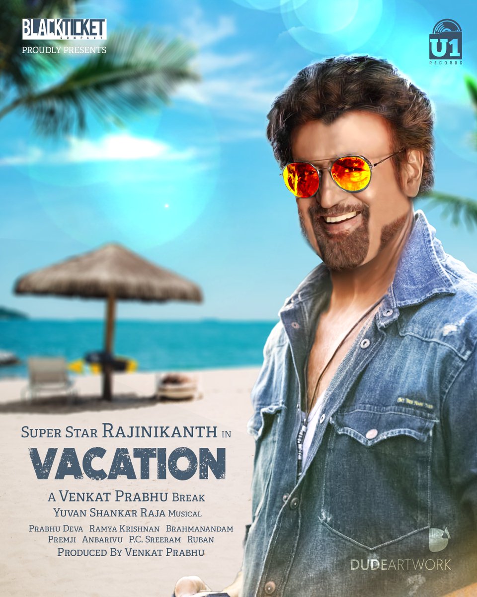 #Vacation Concept Poster #thalaivar #superstar <a href="/rajinikanth/">Rajinikanth</a> 😎 <a href="/vp_offl/">venkat prabhu</a> 🥳
.
#thalaivar169 #thalaivar170 #superstarrajinikanth #superstarrajini #poster  #posterdesign #dudeartwork #design #movie #films