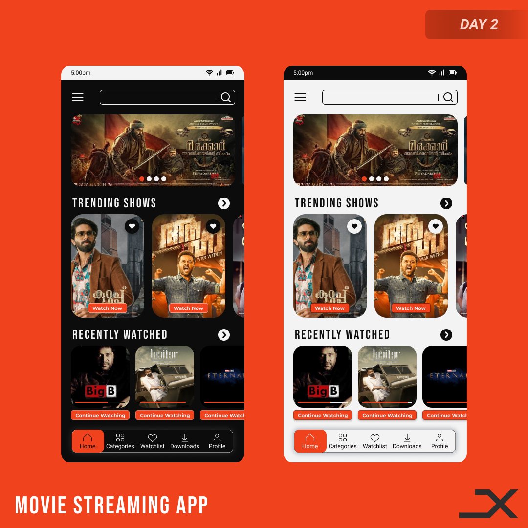 amal_joym's tweet photo. DAY 2
This is an app to sit back and enjoy your favorite movies and shows. Here i have made 2 screens, bright and dark screens.
It has been inspired from a lots of uiux designers.

Come let's #create #designX
#uiux #uidesign #uiinspiration #ui #movies #StreamingNow https://t.co/ACnlNmQHxg