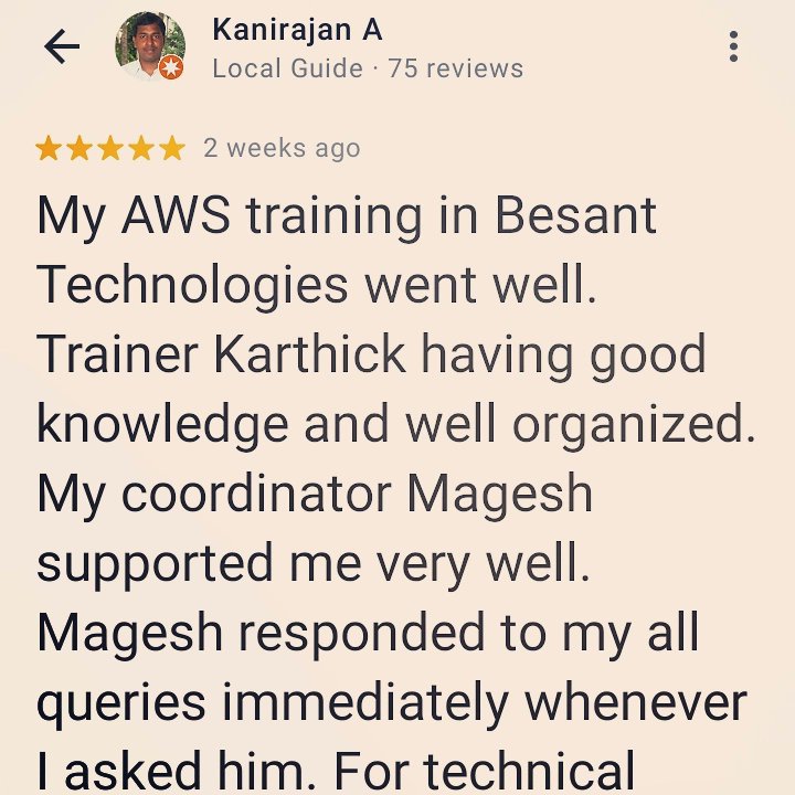 besanttech's tweet photo. #BesantTechnologies #Reviews #AWScoursereview #Testingcoursereview #Placements
Learn AWS, DevOps, Software Testing , Full Stack Developer, Python, Data Science and More with Practical Exposure and Placements at Besant Technologies https://t.co/3jiUEJEbnB
