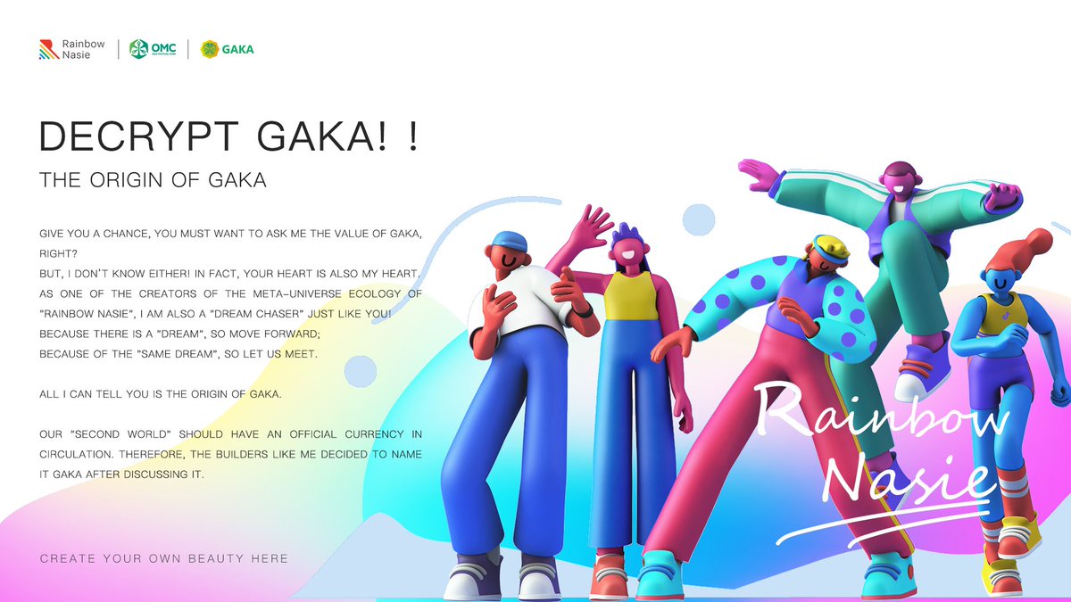 🌈Rainbow Nasie🌈
🌹"Rainbow Nasie" is a meta-universe platform based on blockchain smart contracts launched by OMC Labs🌍
