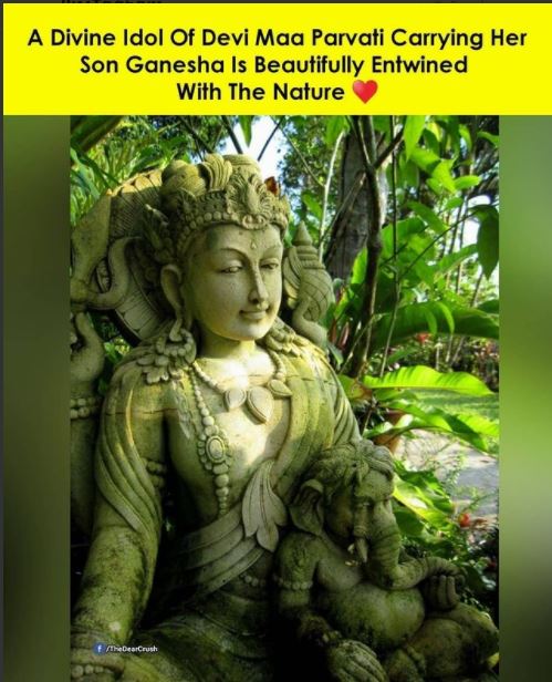 YogicWellness's tweet photo. A Divine Idol Of Devi Maa Parvati Carrying Her Son Ganesha Is Beautifully Entwined With The Nature.
#happy #hindu #hinduism #ganesha #mahadeva #shiva #meditation #yogi #aum #om #aghori @#temple #old #yoga  #india #ram #harharmahadev #ancient #bharat #love #Krishna #yogicwellness https://t.co/jOnMWn3oud