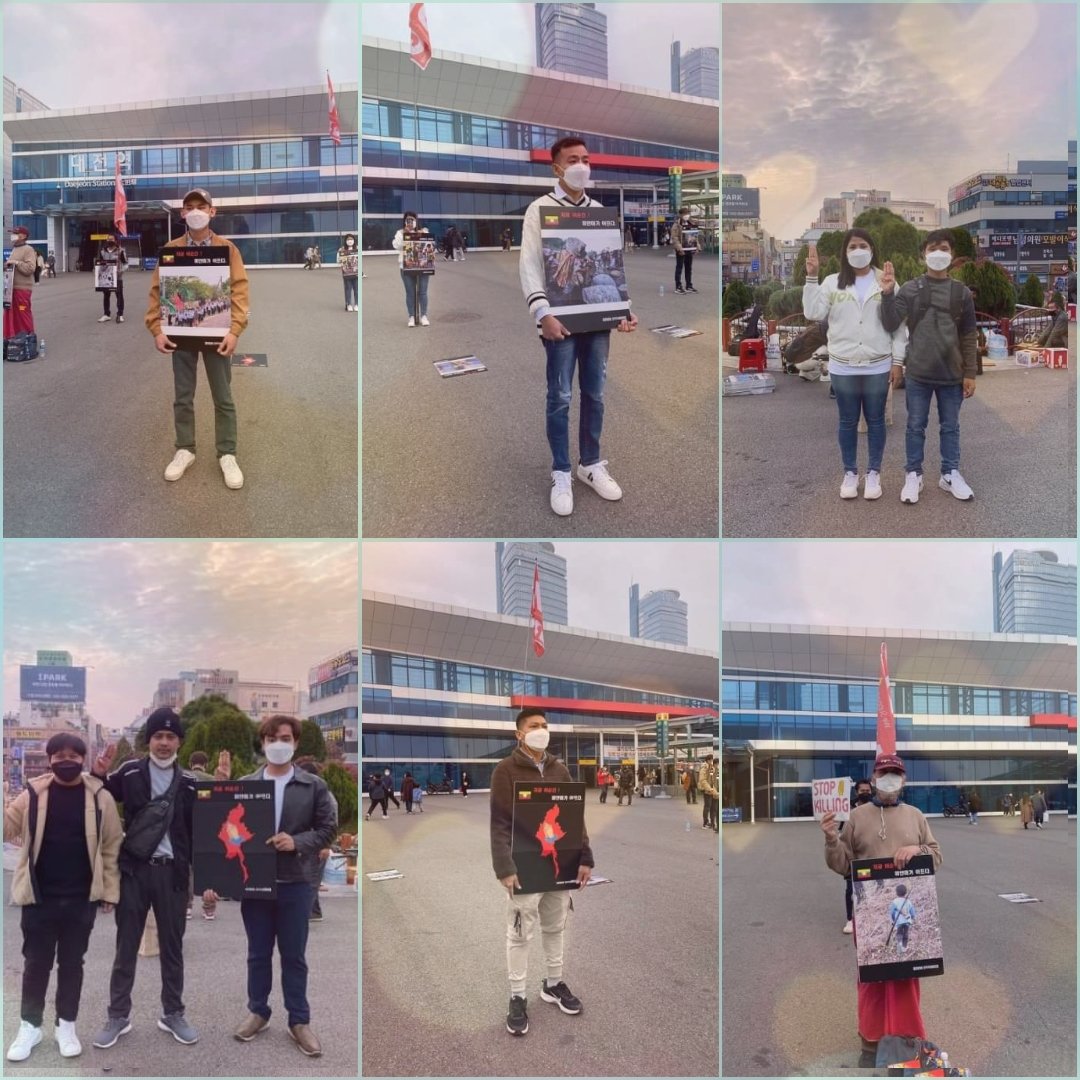 Chanapai247's tweet photo. 46th times weekly anti-SAC demonstration from #Daejeon of South Korea on Nov 21 , today .

#RejectMurderousJunta 
#Nov21Coup 
#WhatsHappeningInMyanmar https://t.co/wHAKoTob8Q