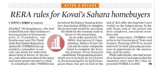 fightforreraTN's tweet photo. This order is one of the rare verdicts by #RERA authority &amp; send a strong message across the country that RERA has teeth &amp; caution to all erroneous scrupulous Builders also motivating the buyers group of those projects which are stalled for years for take over by #Homebuyers Assn https://t.co/upLm64GjMe