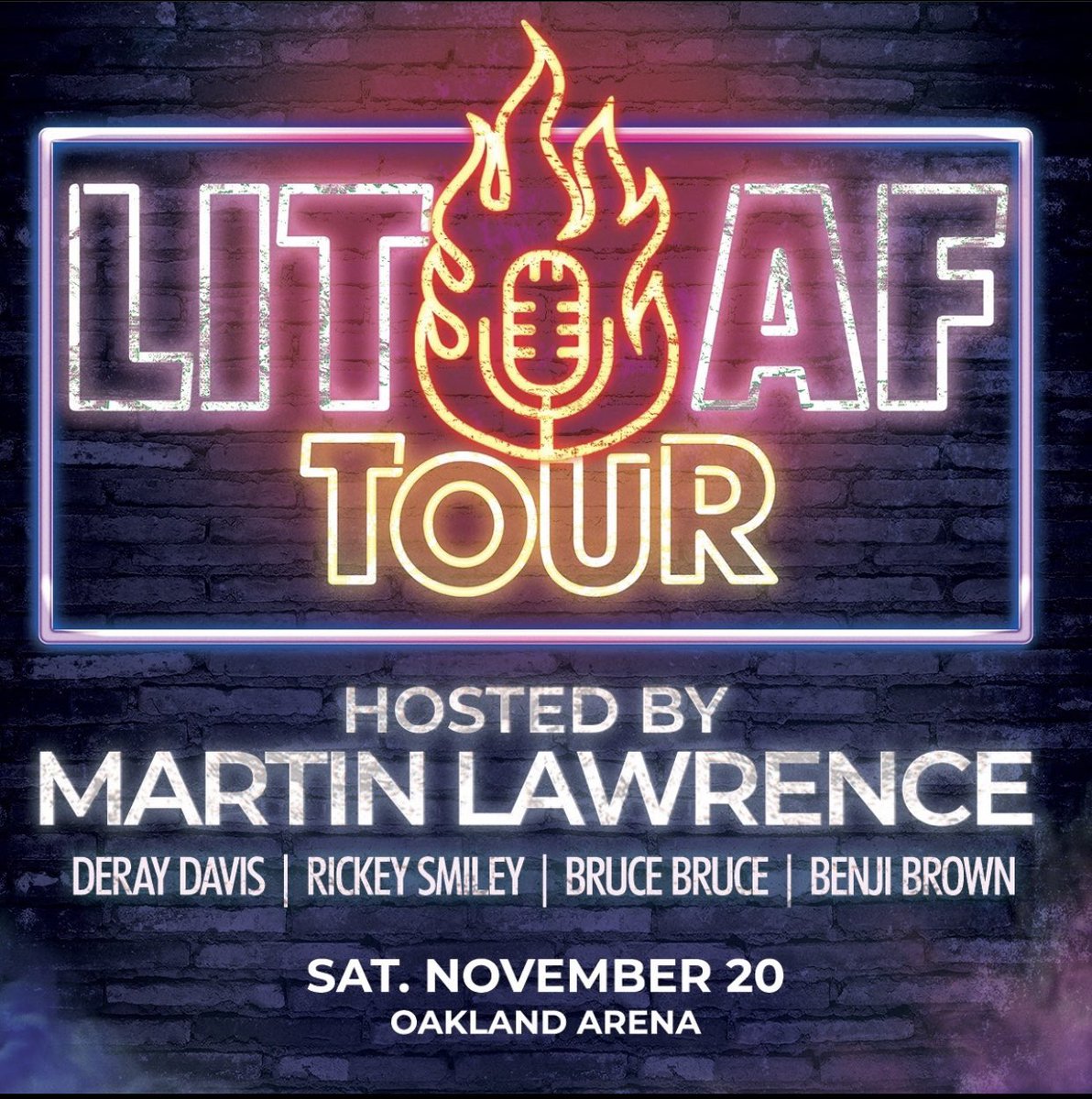 YoSahop's tweet photo. LINEUP LIT π₯. Definitely here for two of my favorite comedians Martin and @DeRayDavis βπΏ #LitAFtour https://t.co/H5bwdPcyE3