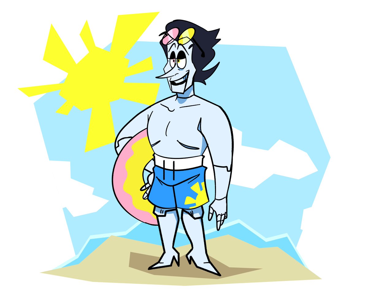 drill_teeth's tweet photo. BEACH DAY! (Drawing just so much Spam.) #spamton #spamtonfanart https://t.co/tpRiP6qbSE