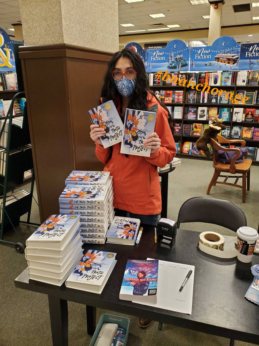 BNAnchorage's tweet photo. We are so excited local author, Dante Medema stopped by #bnanchorage & signed copies of her book, Truth Project. Pre-Order a copy of her new book, Message Not Found. Coming out March 29, 2022.
#barnesandnoble #bn #bnbuzz #DanteMedema #TruthProject #MessageNotFound https://t.co/DRKtS5CbrG