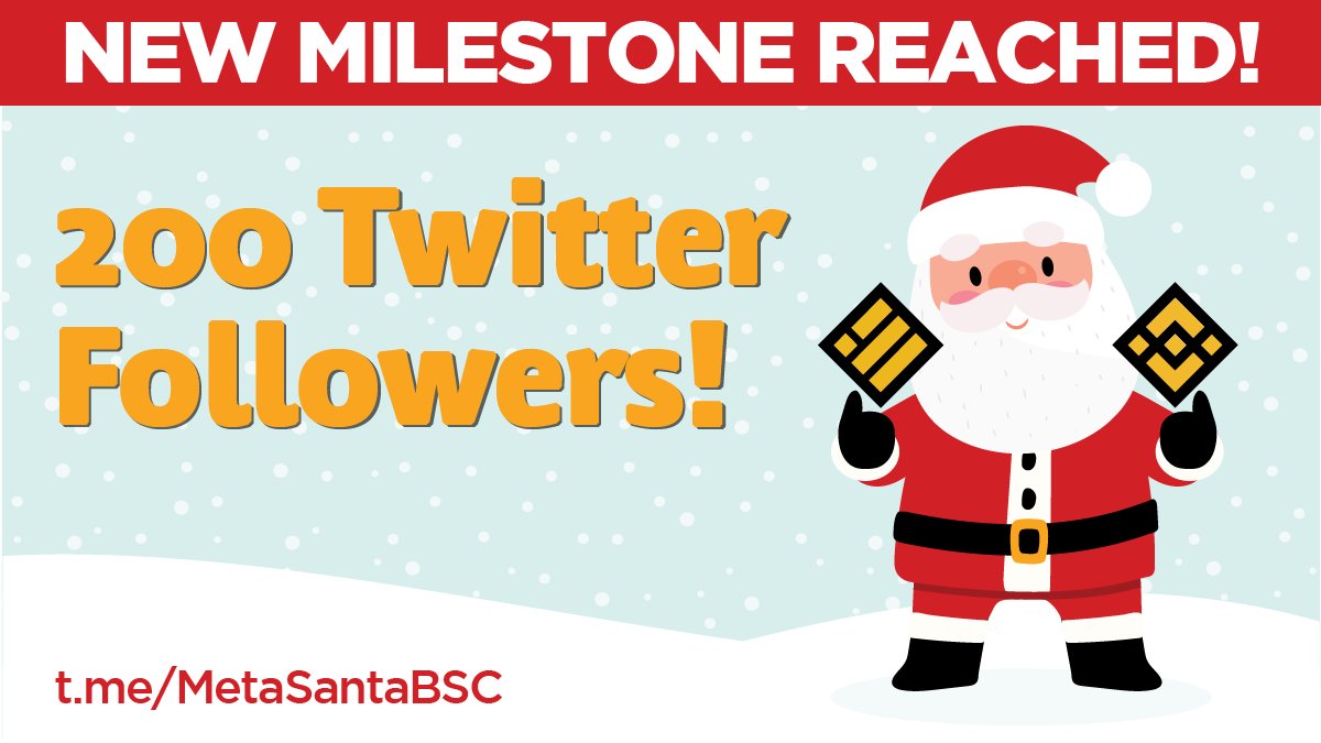 MetaSantaBSC's tweet photo. Thank you to all our amazing Twitter followers!
We just reached another milestone in preparation for our launch on #PancakeSwap on Monday, November 22nd at 20:00 UTC.
Looking forward to riding the SLEIGH with you! Join the #MetaSantaArmy and let's go!
#memecoins #BSCGem https://t.co/mjhGC4QJ0N