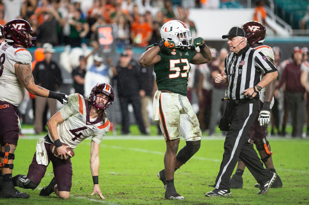 💪 <a href="/CanesFootball/">Miami Hurricanes Football</a> takes down the Hokies on Senior Night!!! 💪

Miami 38, Virginia Tech 26