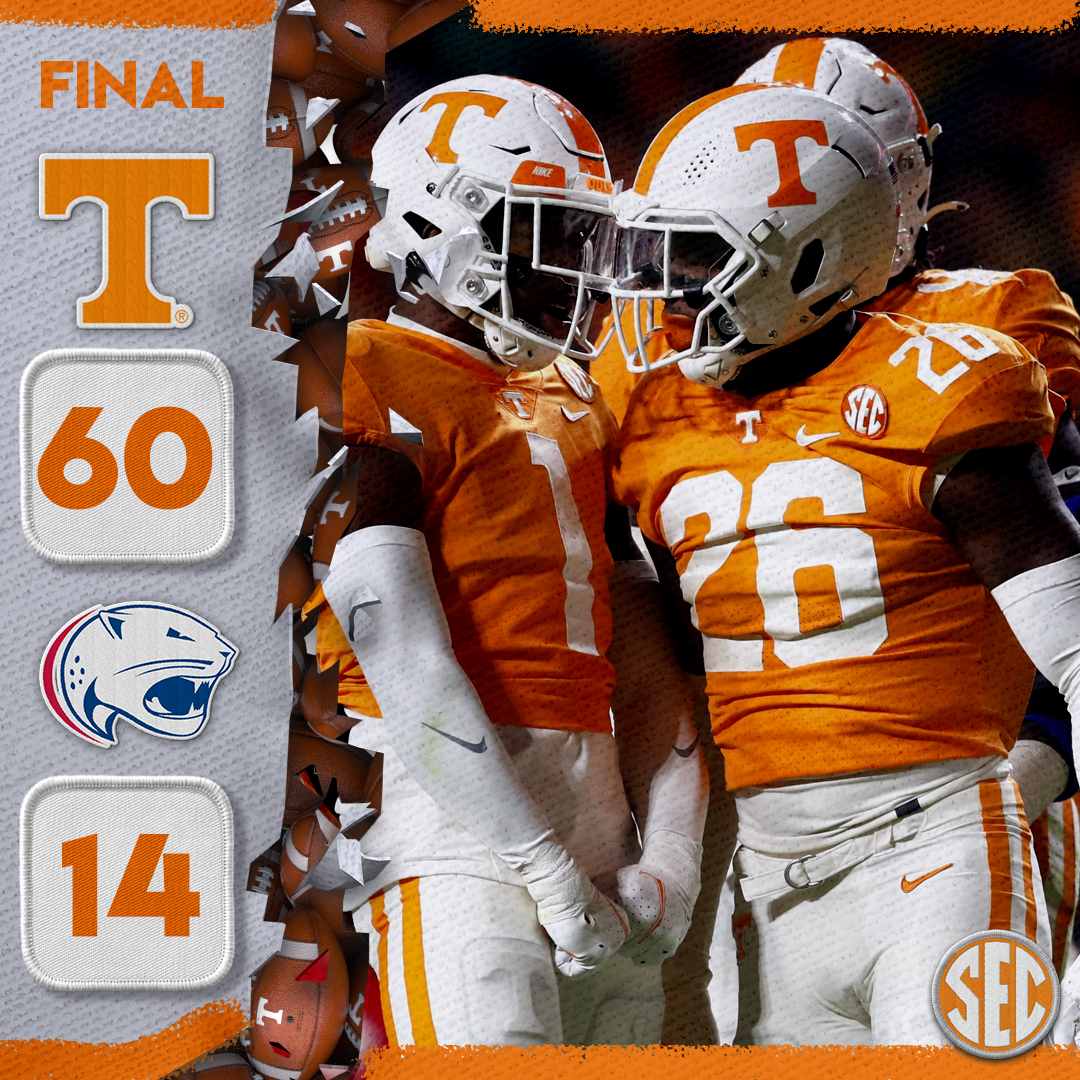 SEC's tweet photo. 🏈 | Tennessee is bowl bound after W#6 

@Vol_Football x #SECFB https://t.co/3OZl7ZadiY